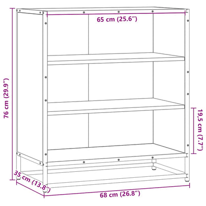 Skänk svart 68x35x76 cm konstruerat trä och metall