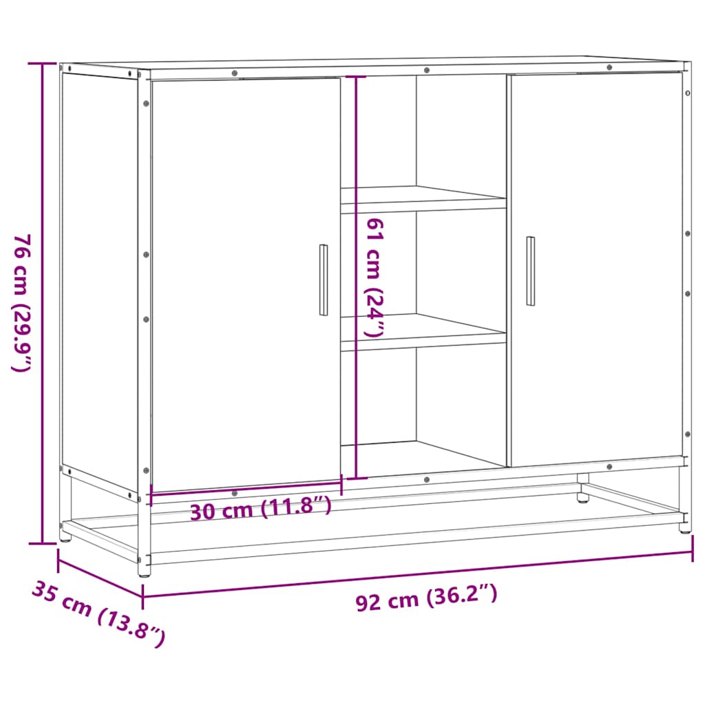 Skänk Sonoma Ek 92x35x76 cm