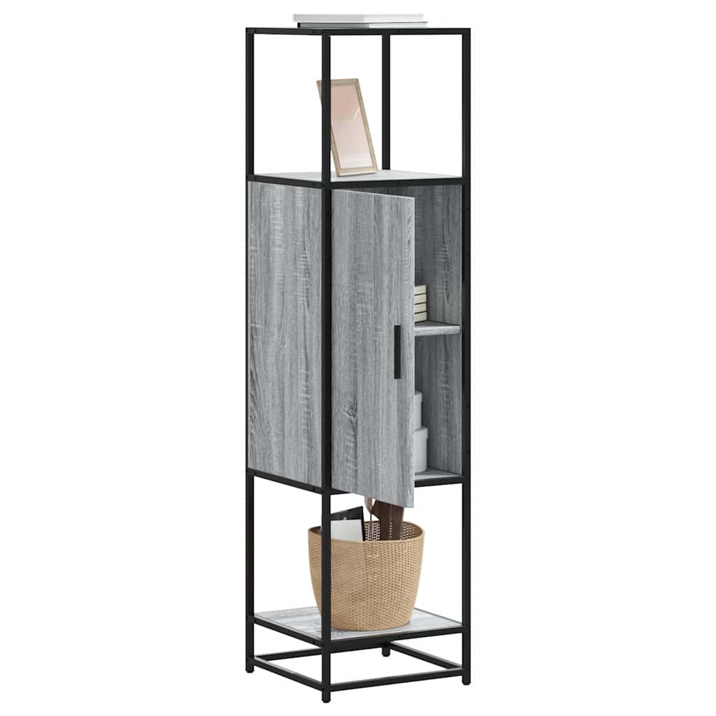 Skåp Sonoma Grå 35,5x35x139 cm och metall