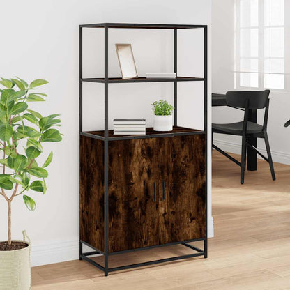 Skåp Rökfärgad Ek 68x35x139 cm metall