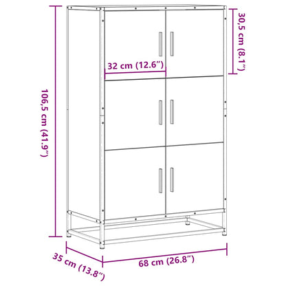 Skåp Sonoma Ek 68x35x106,5 cm metall
