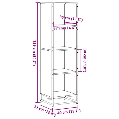 Bokhylla Svart 40x35x139 cm