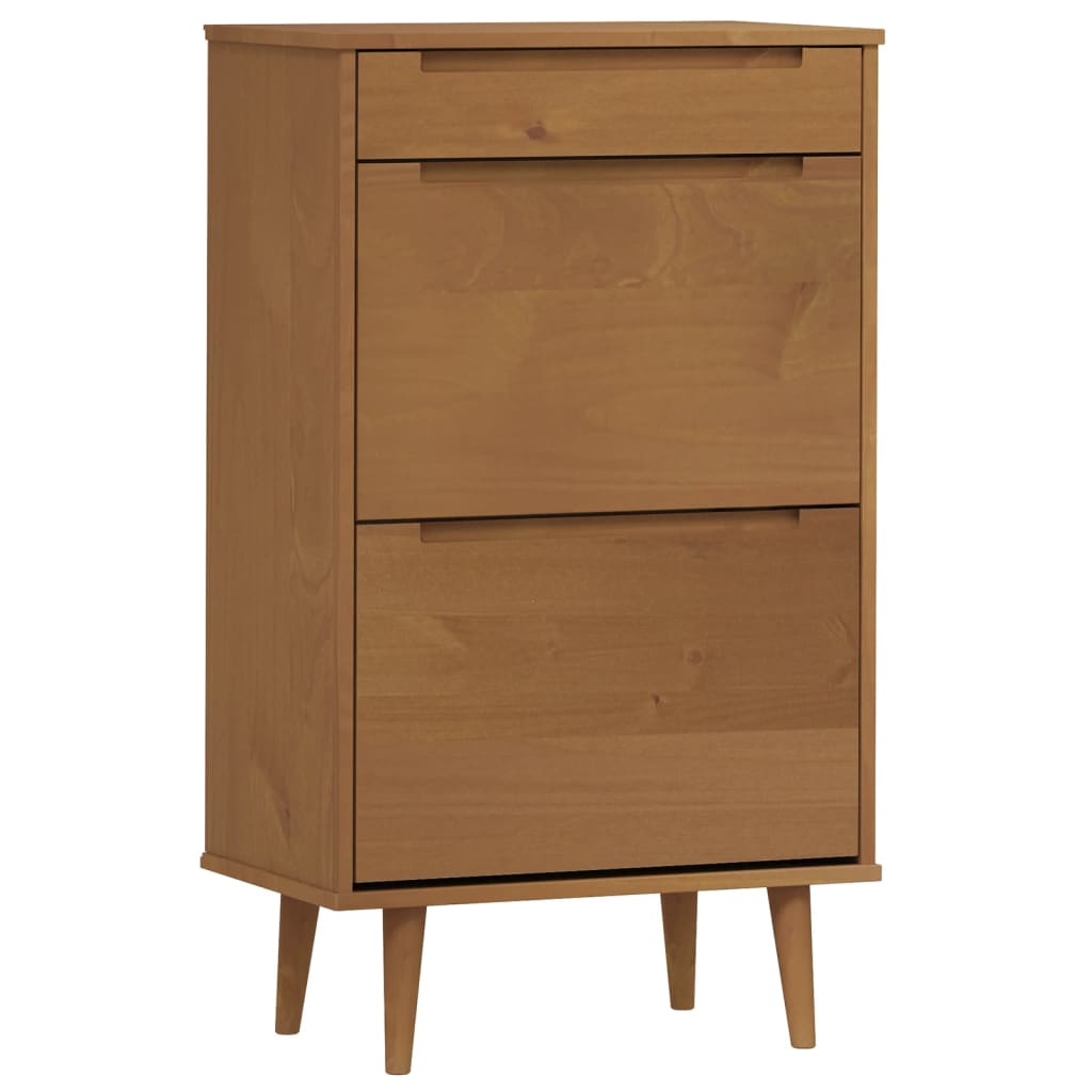 Skoställ Brun Skoskåp MOLDE Brun 59,5x35x103 cm massiv furu