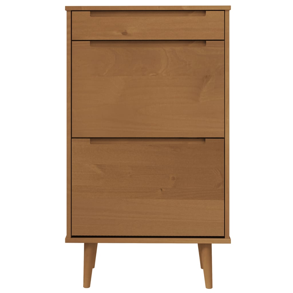 Skoställ Brun Skoskåp MOLDE Brun 59,5x35x103 cm massiv furu