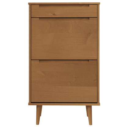 Skoställ Brun Skoskåp MOLDE Brun 59,5x35x103 cm massiv furu