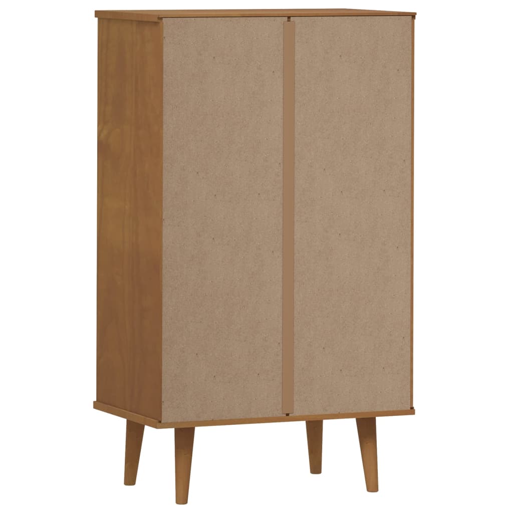 Skoställ Brun Skoskåp MOLDE Brun 59,5x35x103 cm massiv furu