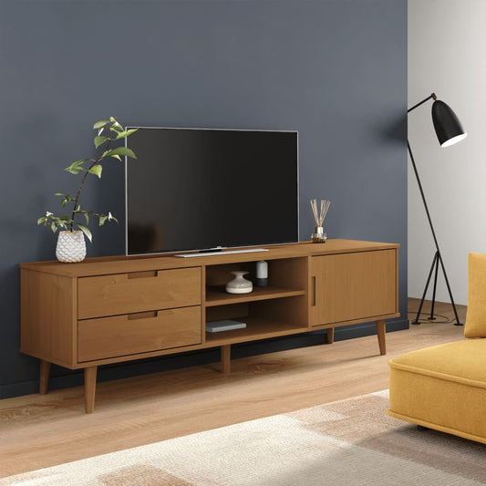 TV-Möbel Brun TV-Bänk MOLDE 158x40x49 cm massiv furu
