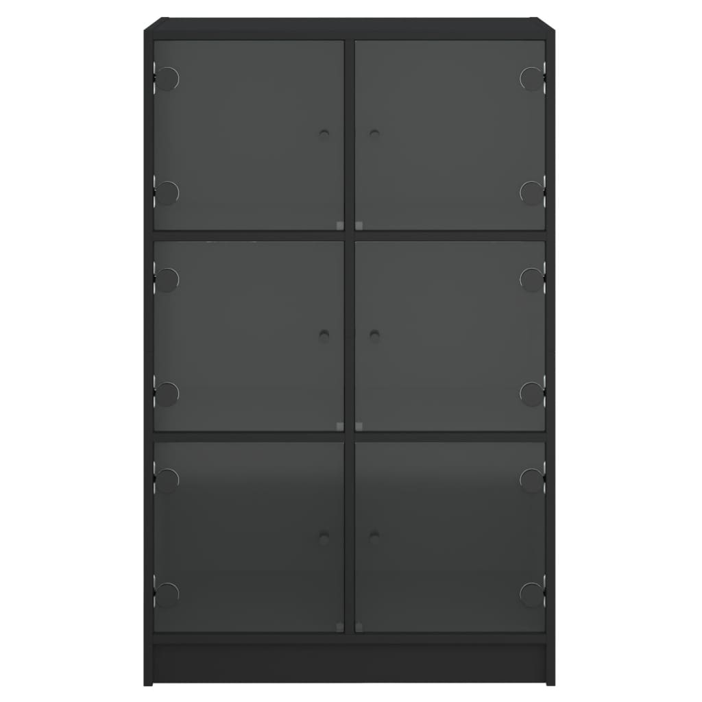 Skåp Svart med dörrar 68x37x109 cm