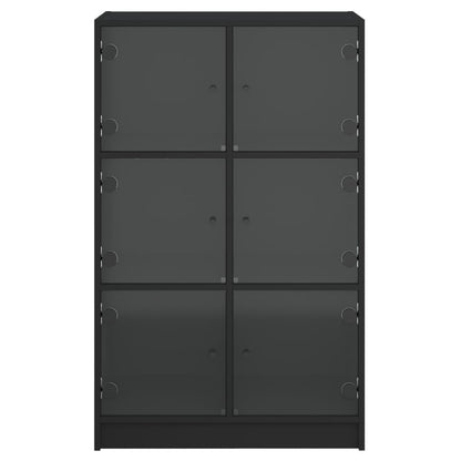 Skåp Svart med dörrar 68x37x109 cm