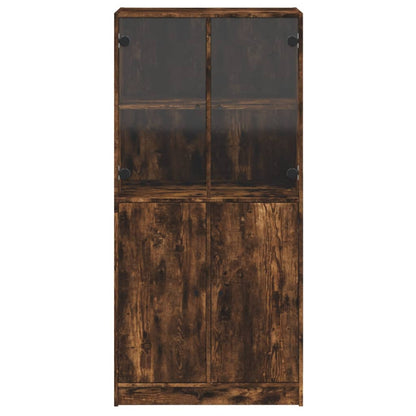 Skåp Rökfärgad Ek med dörrar 68x37x142 cm