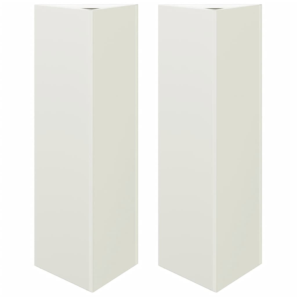 Odlingslådor 2 st vit triangulär 30x26x75 cm stål