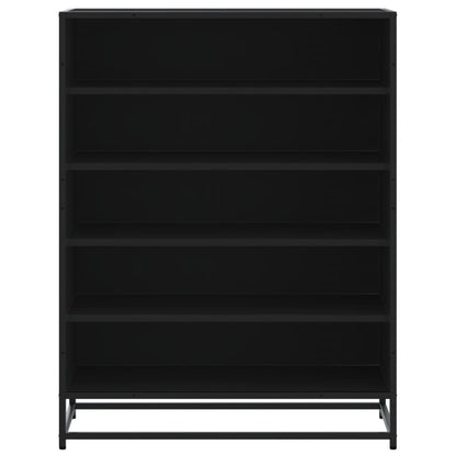 Skoställ Svart Skoskåp 75x38x97,5 cm och metall