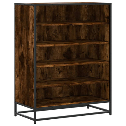 Skoställ Rökfärgad Ek Skoskåp 75x38x97,5 cm och metall