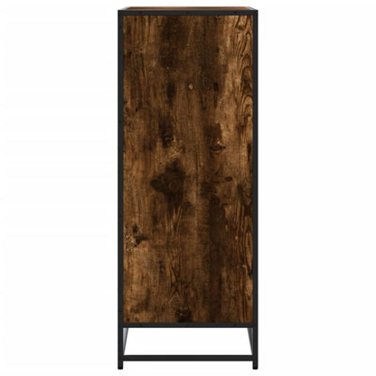 Skoställ Rökfärgad Ek Skoskåp 75x38x97,5 cm och metall