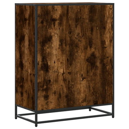 Skoställ Rökfärgad Ek Skoskåp 75x38x97,5 cm och metall