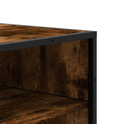 Skoställ Rökfärgad Ek Skoskåp 75x38x97,5 cm och metall