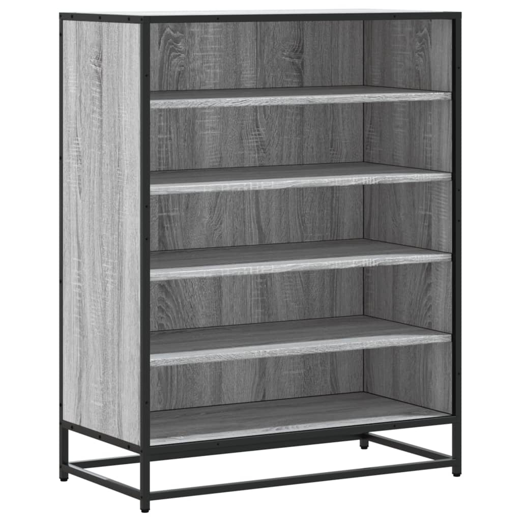 Skoställ Sonoma Grå Skoskåp 75x38x97,5 cm och metall
