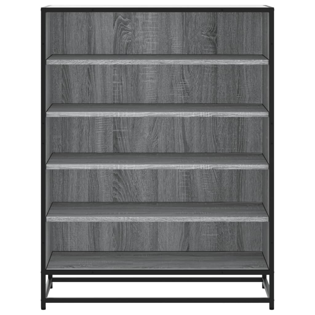 Skoställ Sonoma Grå Skoskåp 75x38x97,5 cm och metall