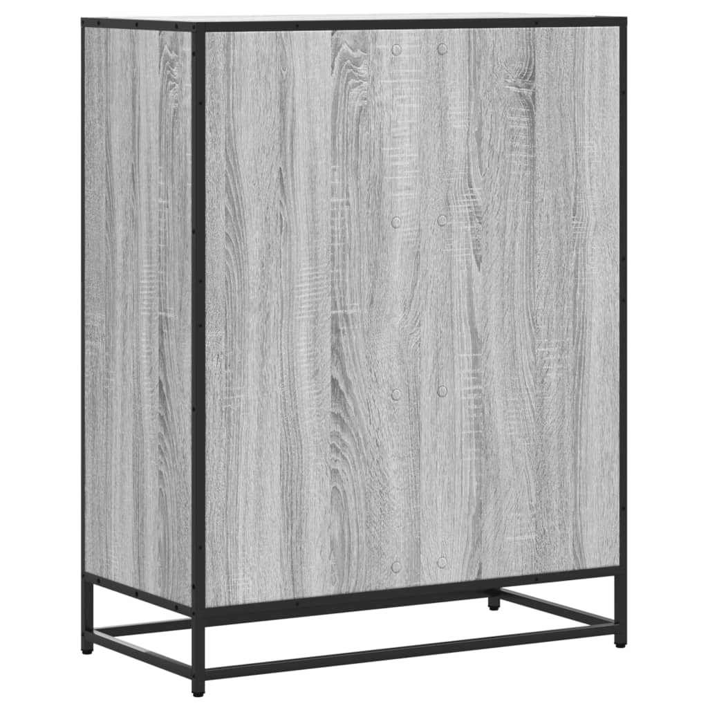 Skoställ Sonoma Grå Skoskåp 75x38x97,5 cm och metall
