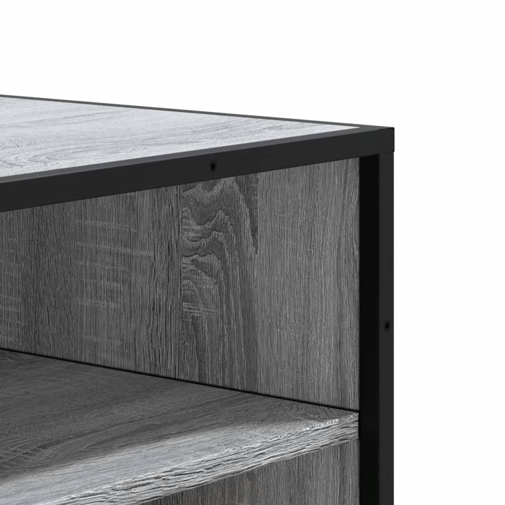 Skoställ Sonoma Grå Skoskåp 75x38x97,5 cm och metall