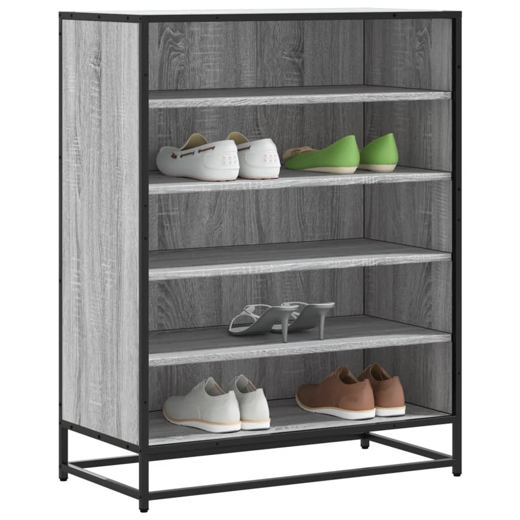 Skoställ Sonoma Grå Skoskåp 75x38x97,5 cm och metall