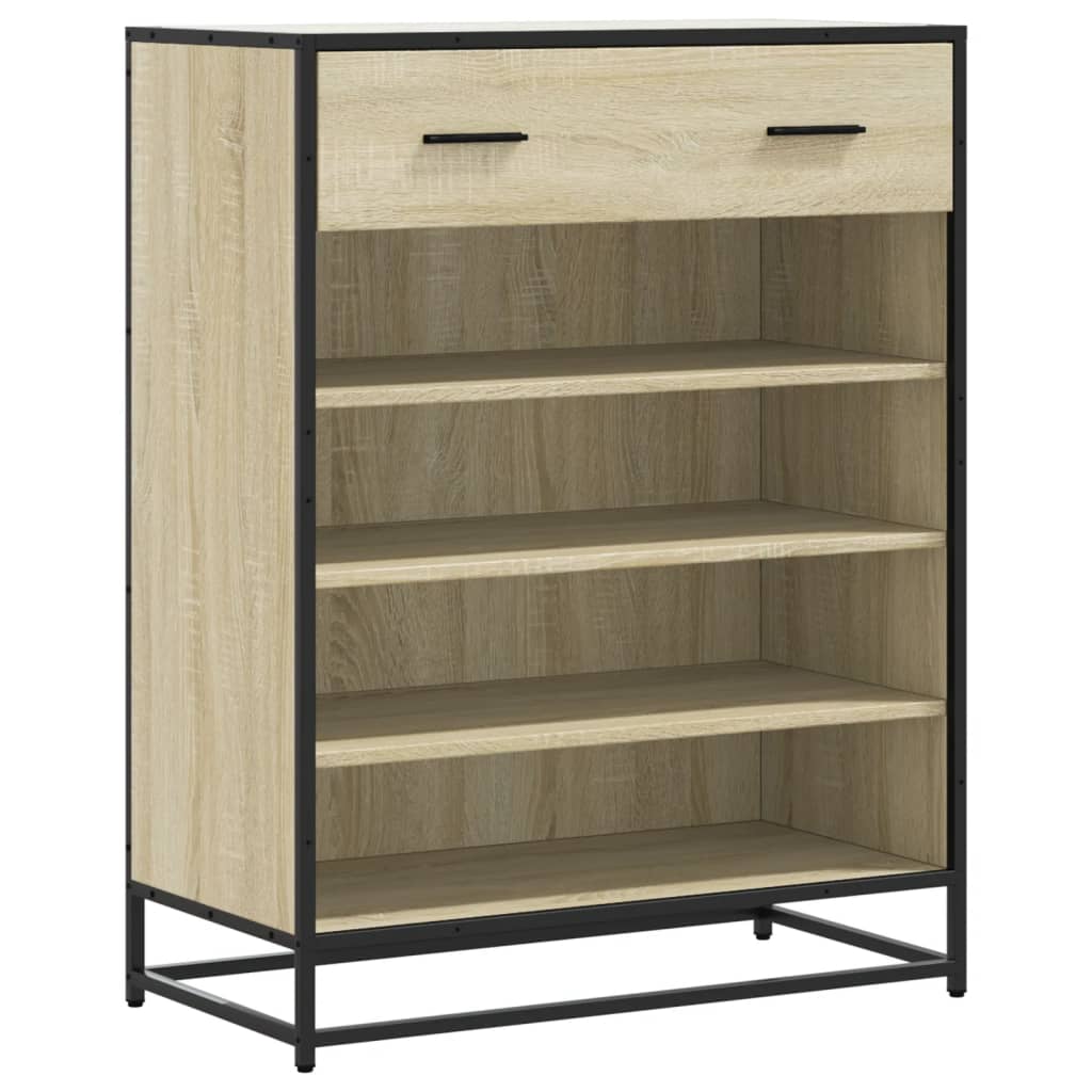 Skoställ Sonoma Ek Skoskåp 75x38x97,5 cm och metall