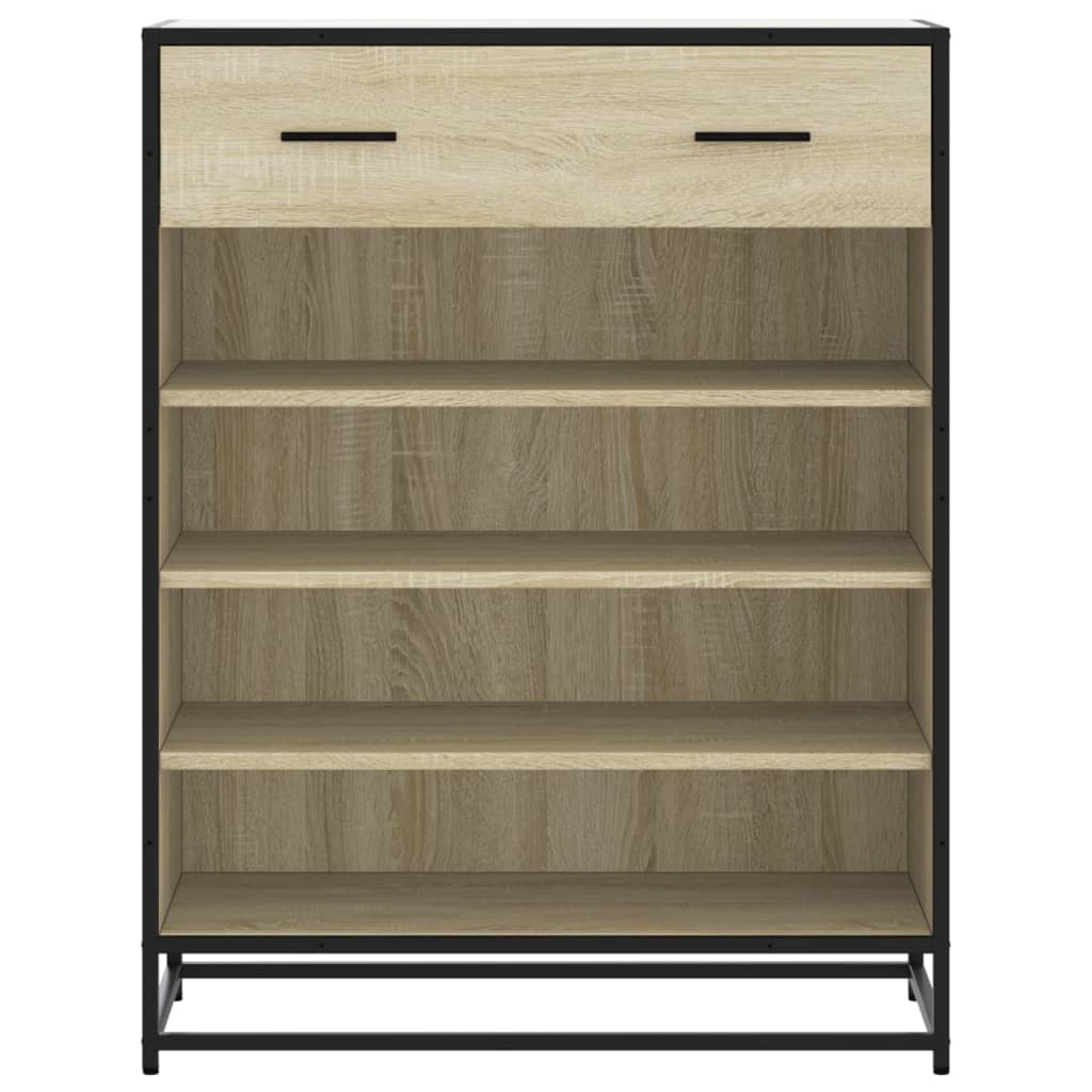 Skoställ Sonoma Ek Skoskåp 75x38x97,5 cm och metall