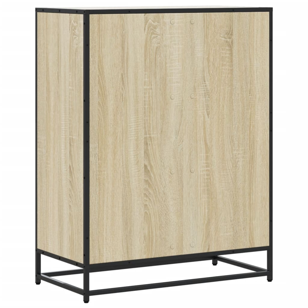 Skoställ Sonoma Ek Skoskåp 75x38x97,5 cm och metall