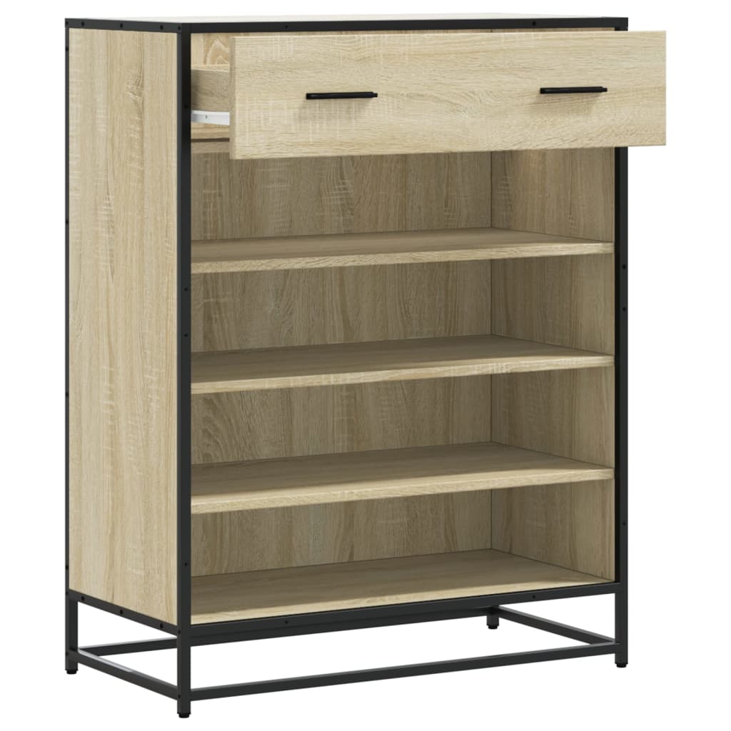 Skoställ Sonoma Ek Skoskåp 75x38x97,5 cm och metall