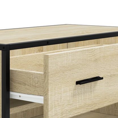 Skoställ Sonoma Ek Skoskåp 75x38x97,5 cm och metall
