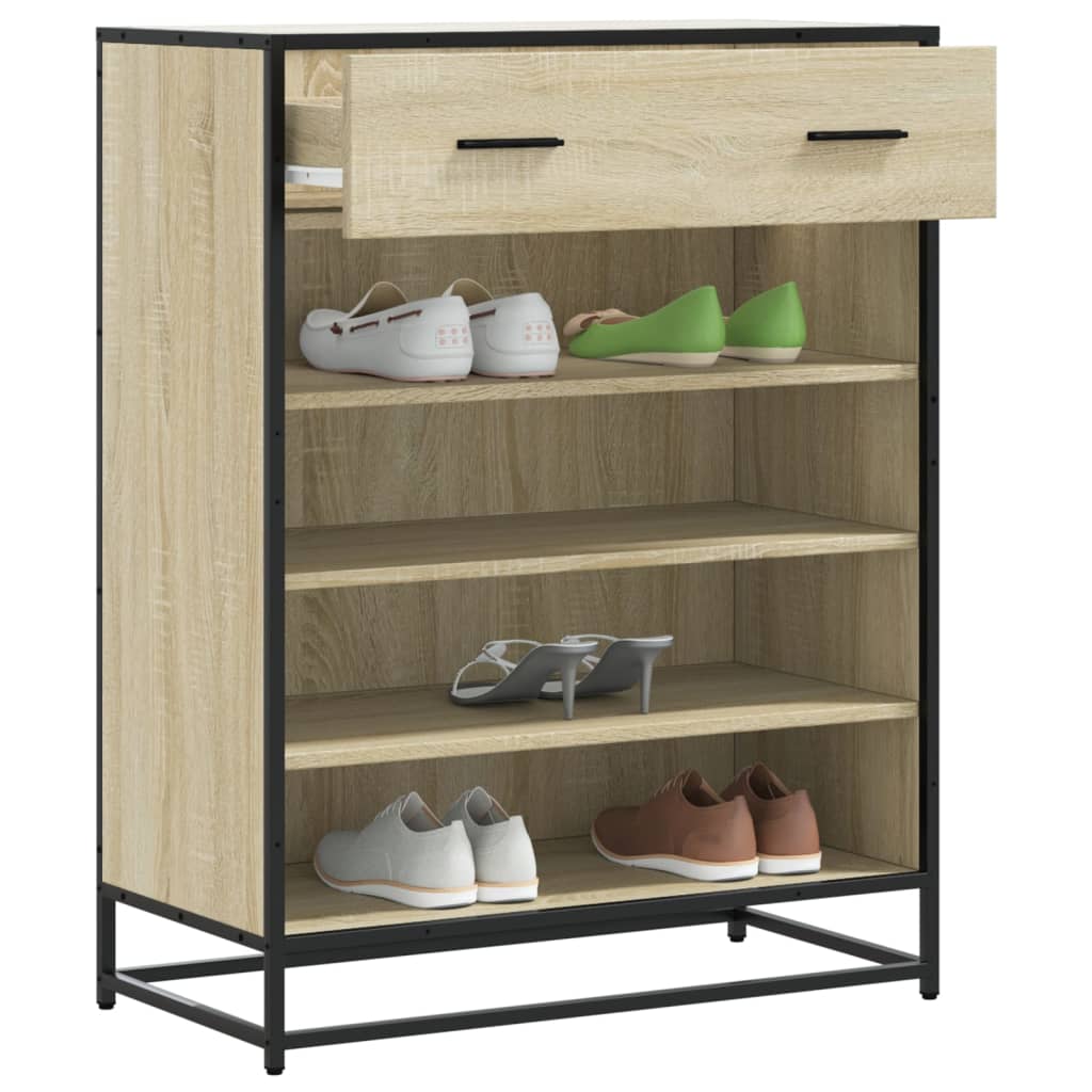 Skoställ Sonoma Ek Skoskåp 75x38x97,5 cm och metall