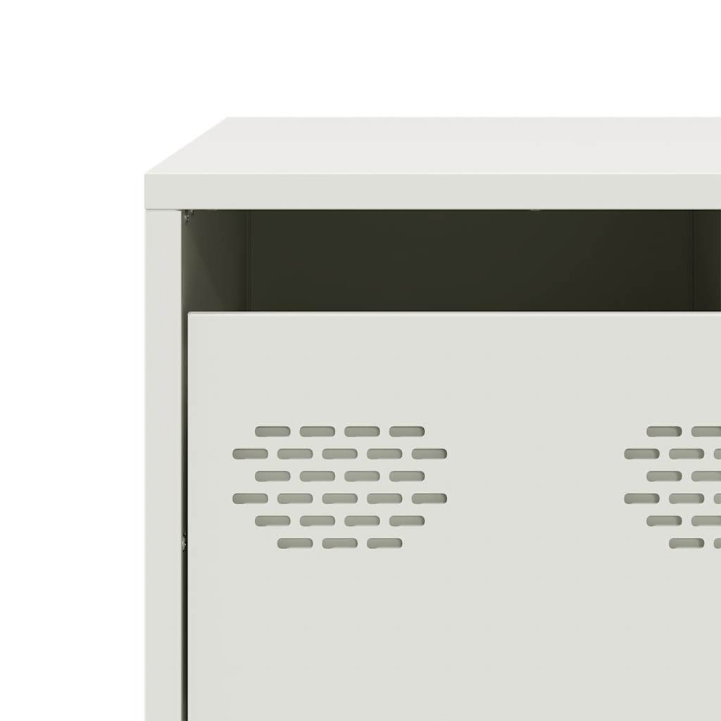 Soffbord Vit 101,5x50x43,5 cm kallvalsat stål