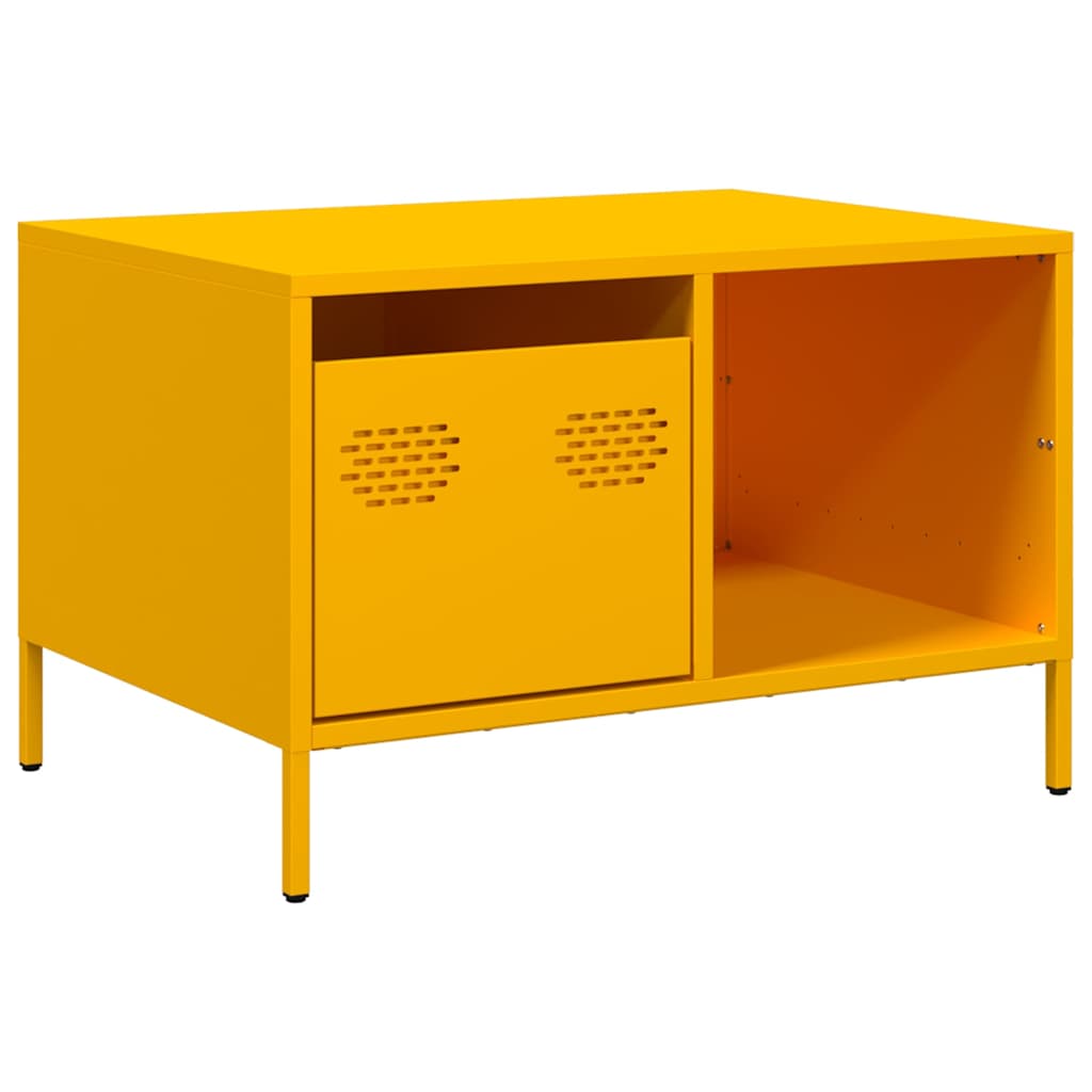 Soffbord DIV.  senapsgul 68,5x50x43,5 cm kallvalsat stål