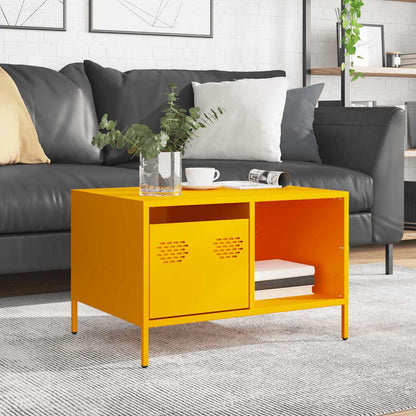 Soffbord DIV.  senapsgul 68,5x50x43,5 cm kallvalsat stål