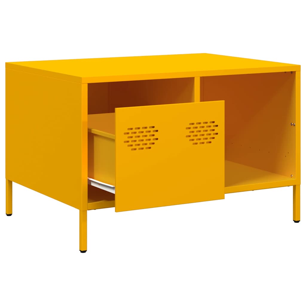 Soffbord DIV.  senapsgul 68,5x50x43,5 cm kallvalsat stål