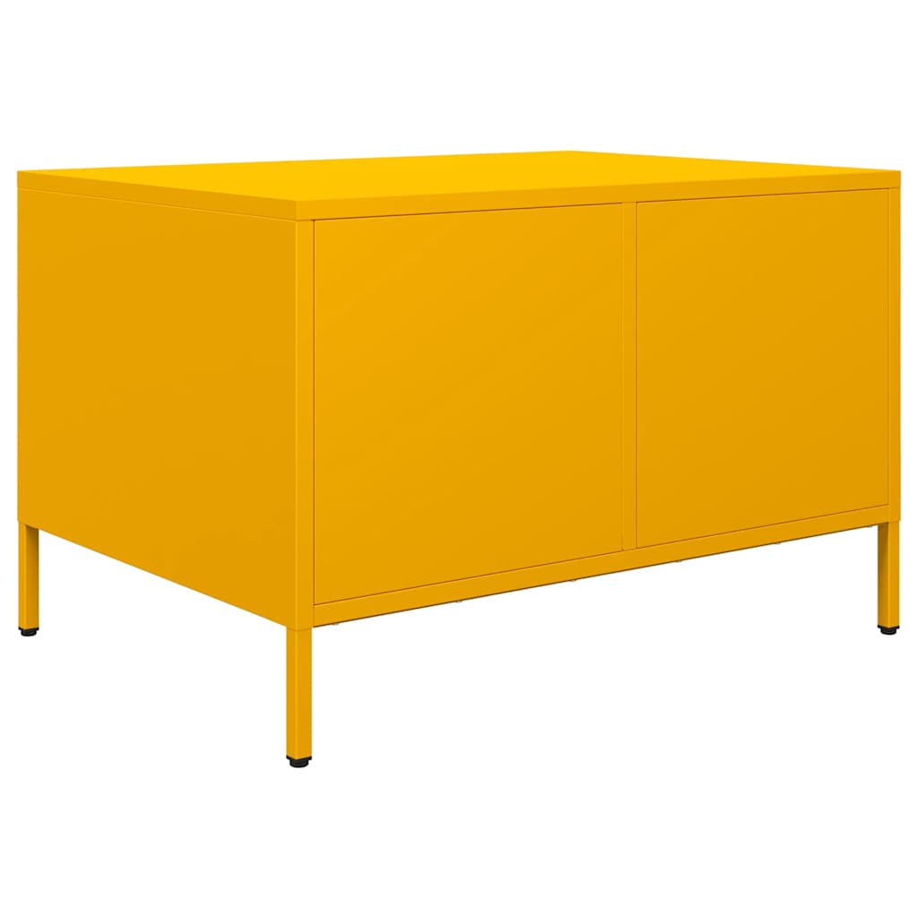 Soffbord DIV.  senapsgul 68,5x50x43,5 cm kallvalsat stål