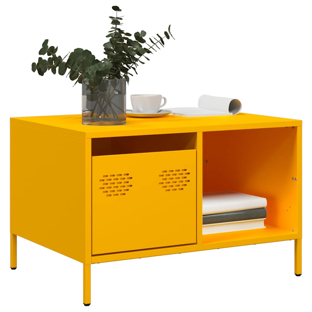 Soffbord DIV.  senapsgul 68,5x50x43,5 cm kallvalsat stål