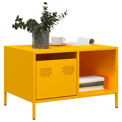 Soffbord DIV.  senapsgul 68,5x50x43,5 cm kallvalsat stål