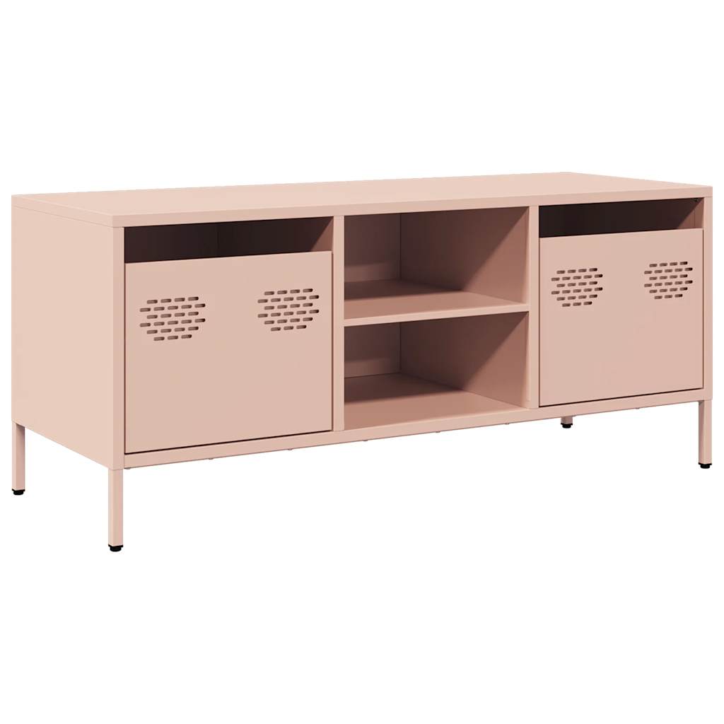 TV-Möbel DIV. TV-Bänk rosa 101,5x39x43,5 cm kallvalsat stål