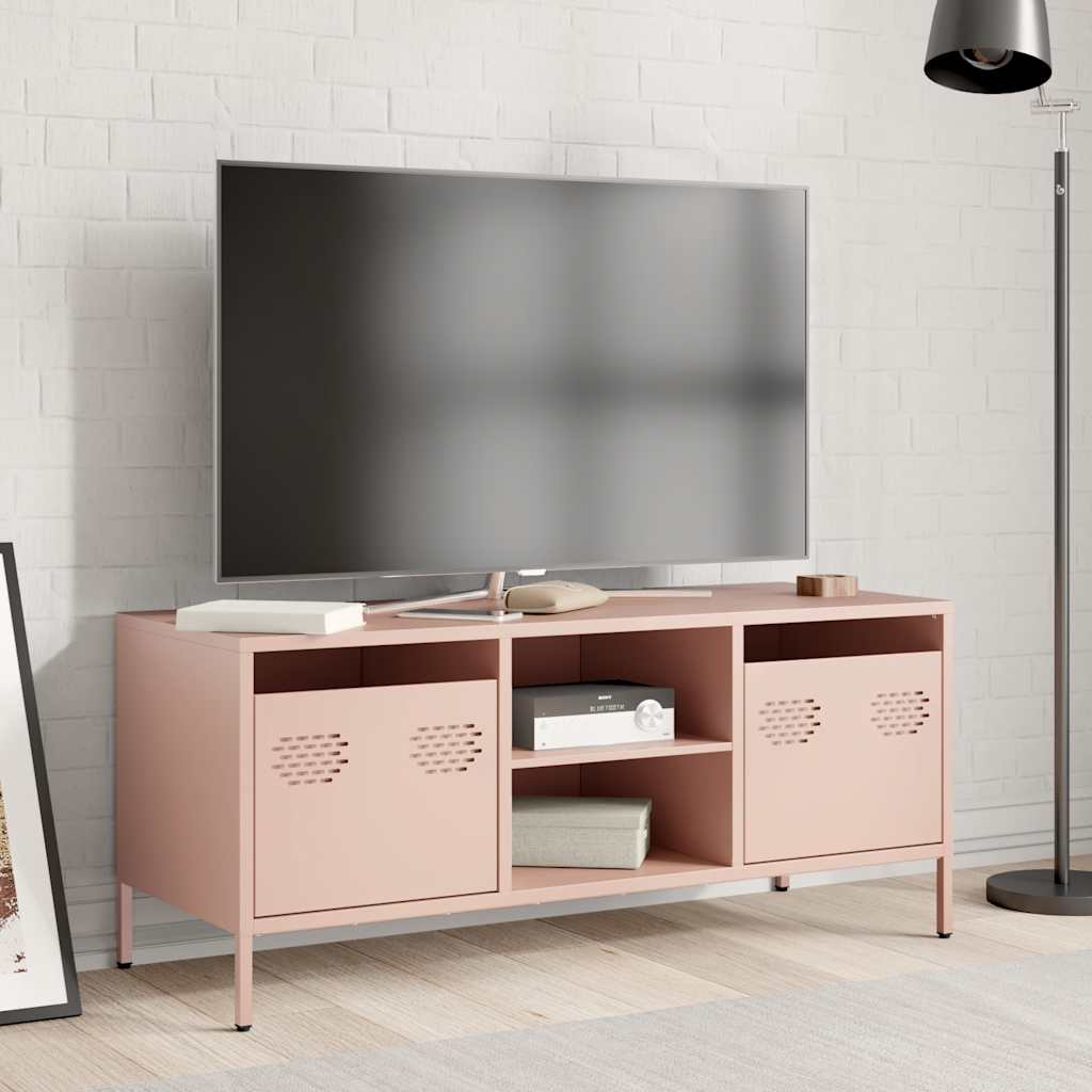 TV-Möbel DIV. TV-Bänk rosa 101,5x39x43,5 cm kallvalsat stål
