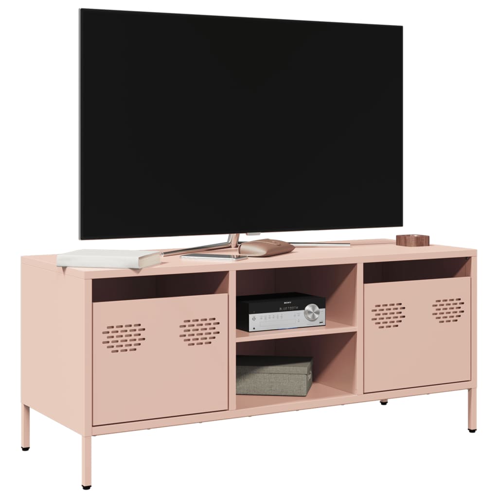 TV-Möbel DIV. TV-Bänk rosa 101,5x39x43,5 cm kallvalsat stål