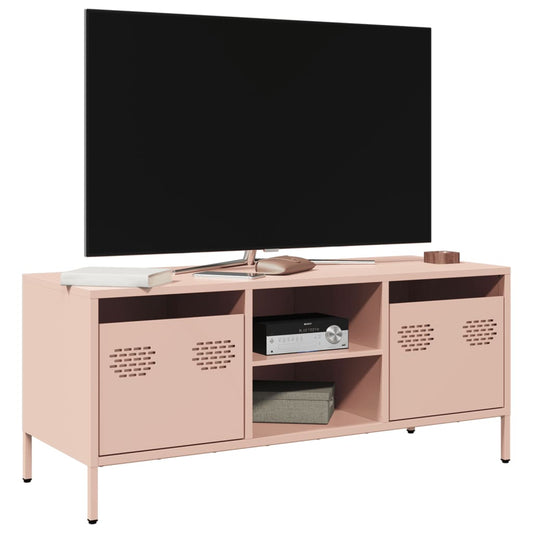 TV-Möbel DIV. TV-Bänk rosa 101,5x39x43,5 cm kallvalsat stål