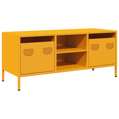 TV-Möbel DIV. TV-Bänk senapsgul 101,5x39x43,5 cm kallvalsat stål