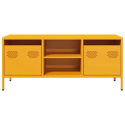 TV-Möbel DIV. TV-Bänk senapsgul 101,5x39x43,5 cm kallvalsat stål