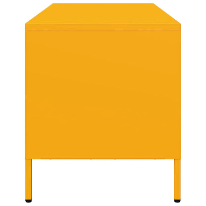 TV-Möbel DIV. TV-Bänk senapsgul 101,5x39x43,5 cm kallvalsat stål