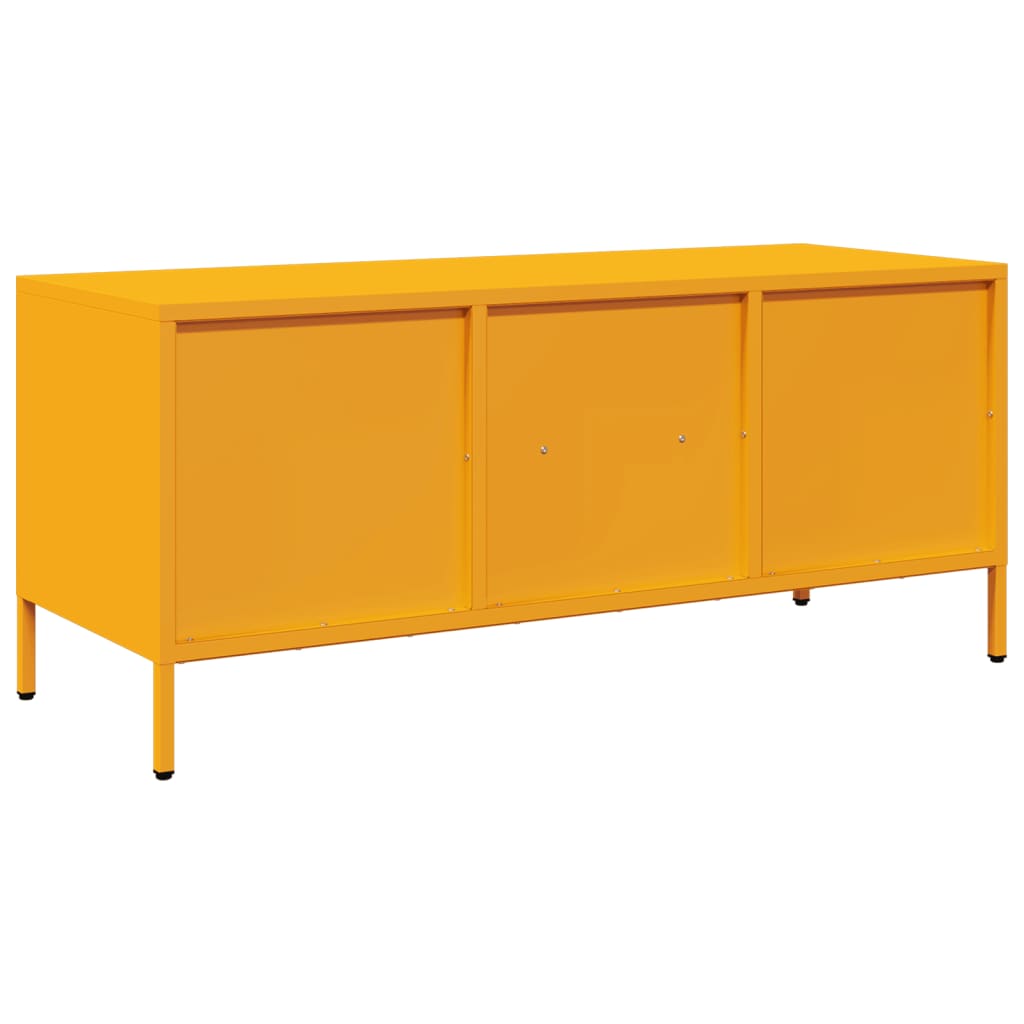 TV-Möbel DIV. TV-Bänk senapsgul 101,5x39x43,5 cm kallvalsat stål