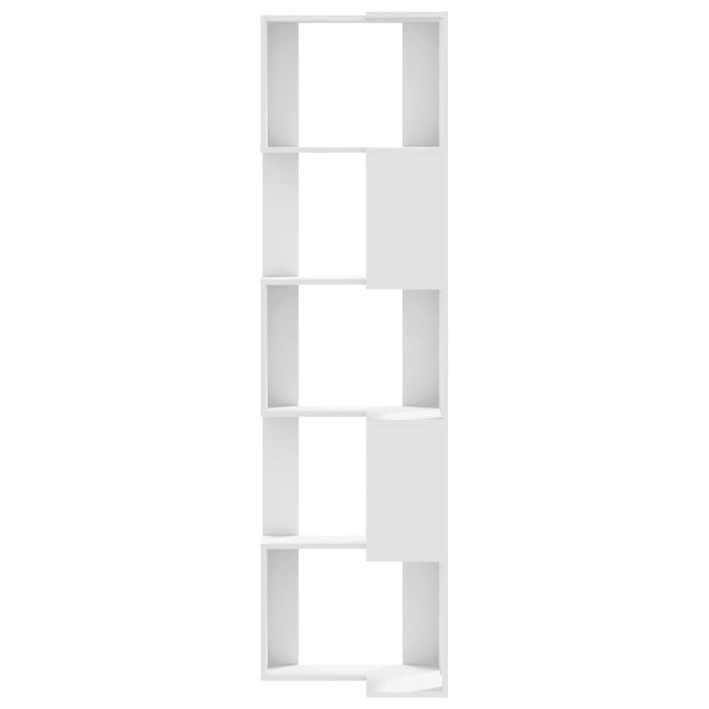 Bokhylla Vit hörn 5 hyllplan 50x50x179 cm