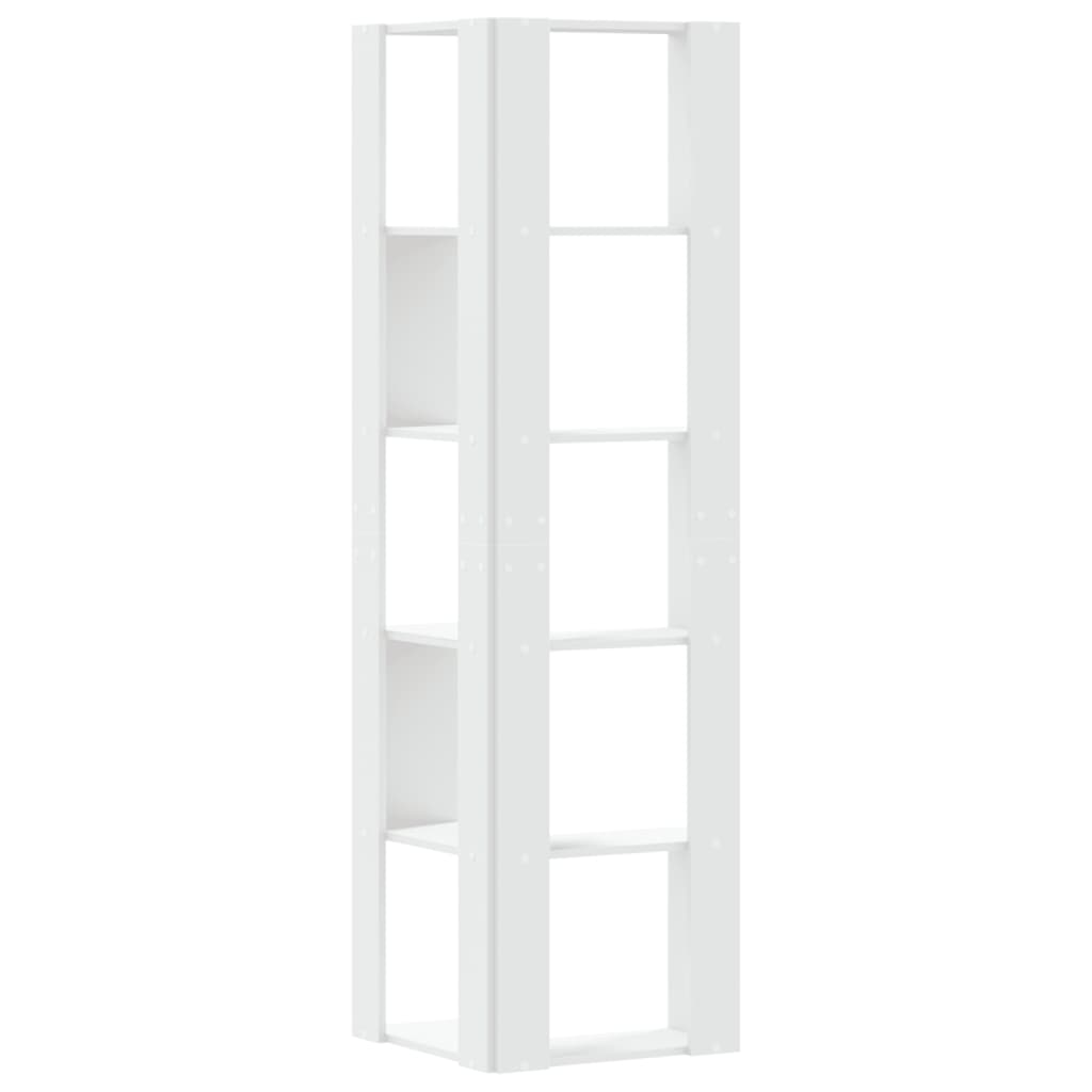 Bokhylla Vit hörn 5 hyllplan 50x50x179 cm