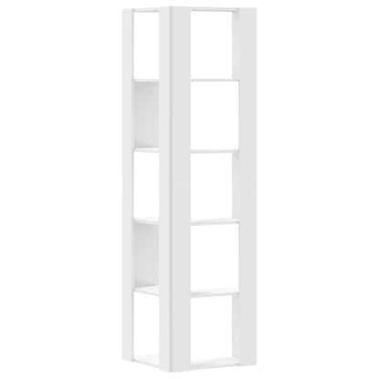 Bokhylla Vit hörn 5 hyllplan 50x50x179 cm