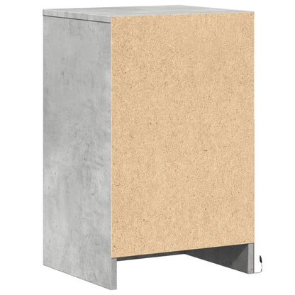 Sängbord Nattduksbord Betonggrå LED-lampor